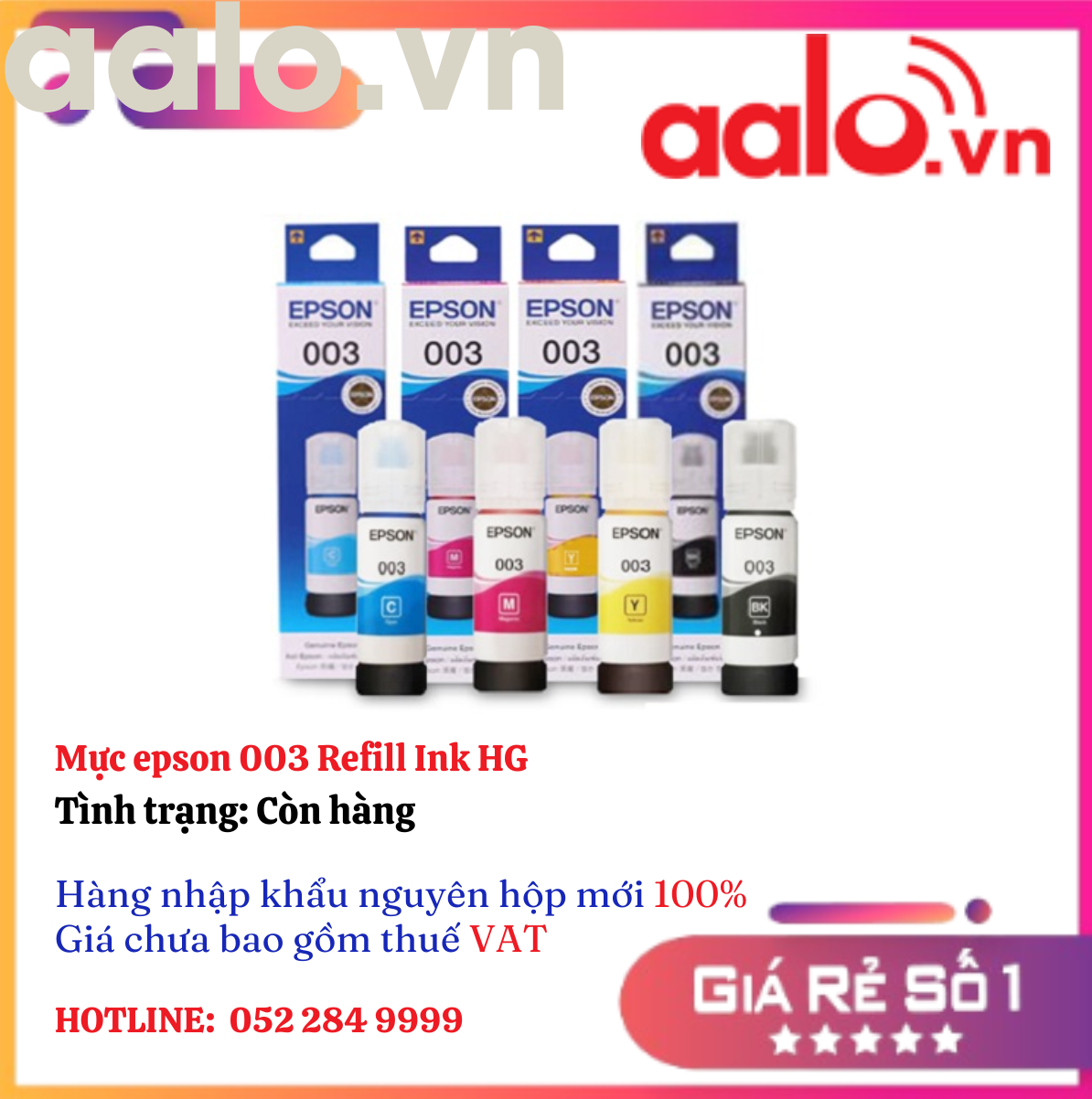 Mực epson 003 Refill Ink HG - L1110/L3110/L3150/L5190/L1210